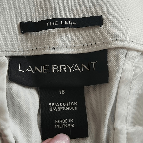 Lane Bryant Blue and White Vertical Stripe Lena Cropped Pants Size 18 (3066) - Picture 4 of 6